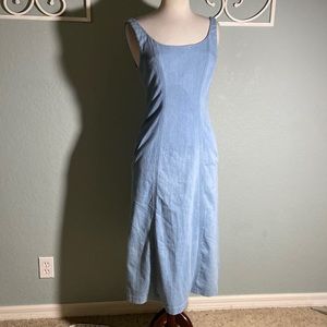 RARE Like new Gabriela Hearst denim sleeveless pockets midi Dress